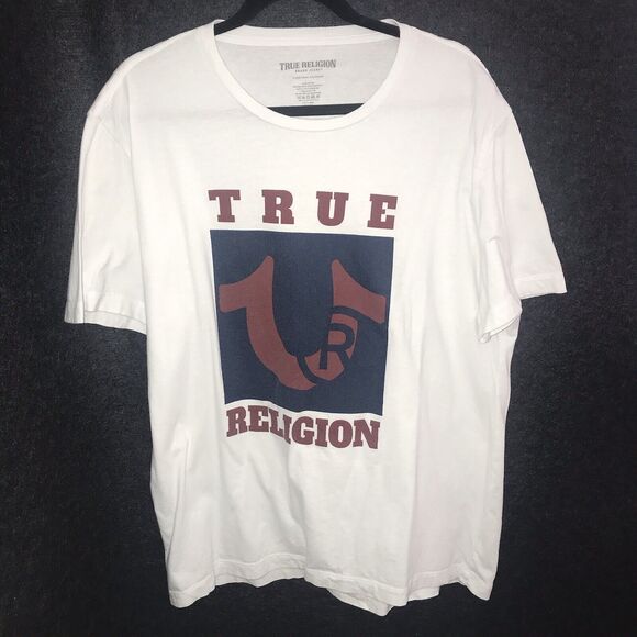 True Religion Other - True Religion Men's Blue Red Horseshoe With R inside Graphic T-Shirt Size XL Tee
